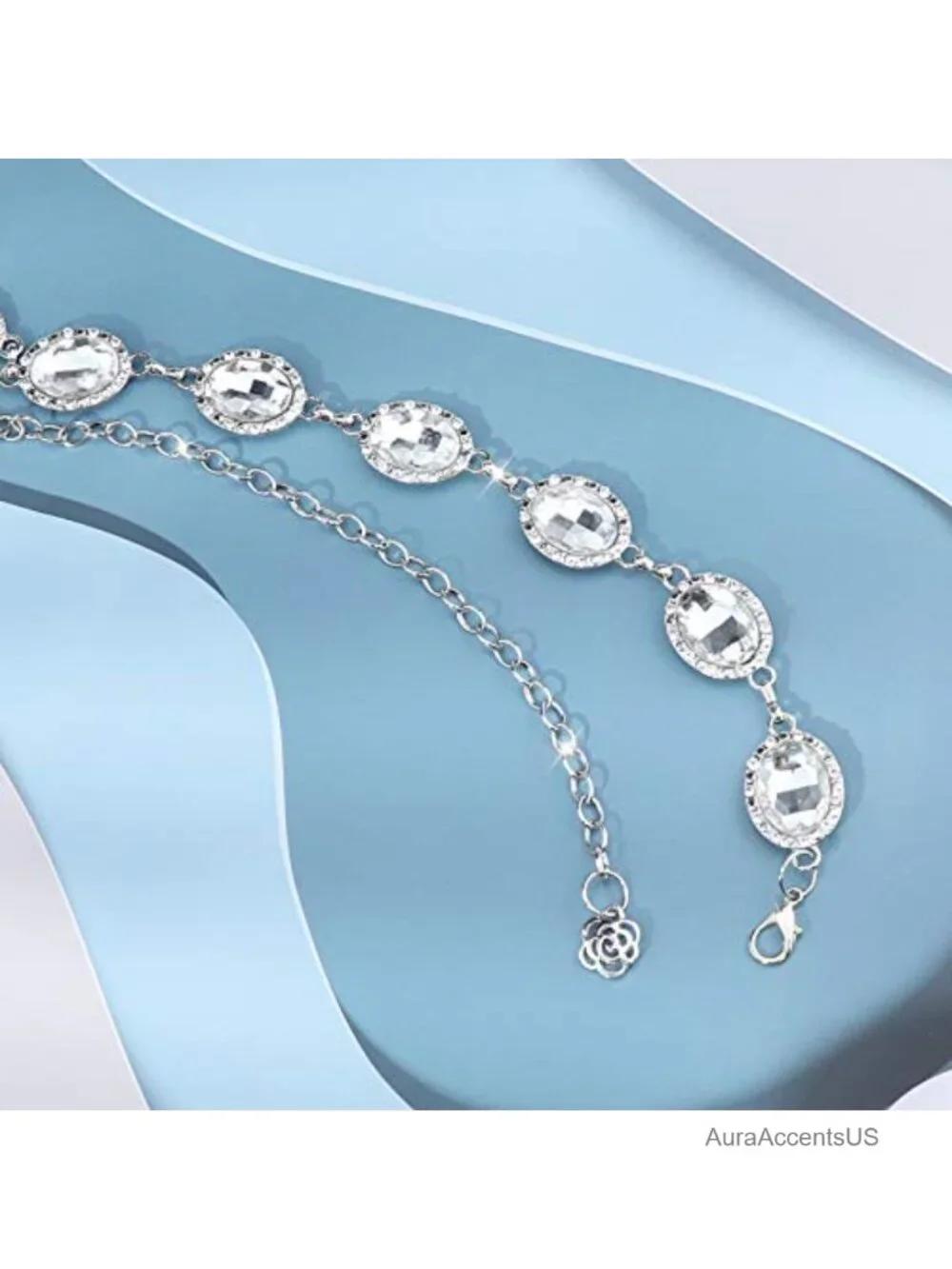 Metal Waist Chain with Rhinestone Body Chain for Dress